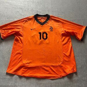 Netherlands Holland Nike KNVB Soccer Jersey Shirt Adult XL Orange Bergkamp #10